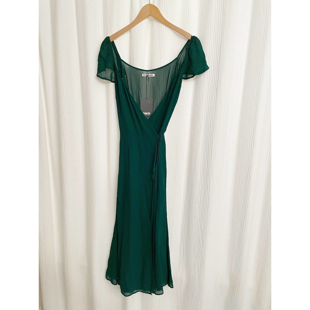 ✖️SOLD✖️Reformation Piper Emerald Midi Dress NWT - Picture 6 of 10